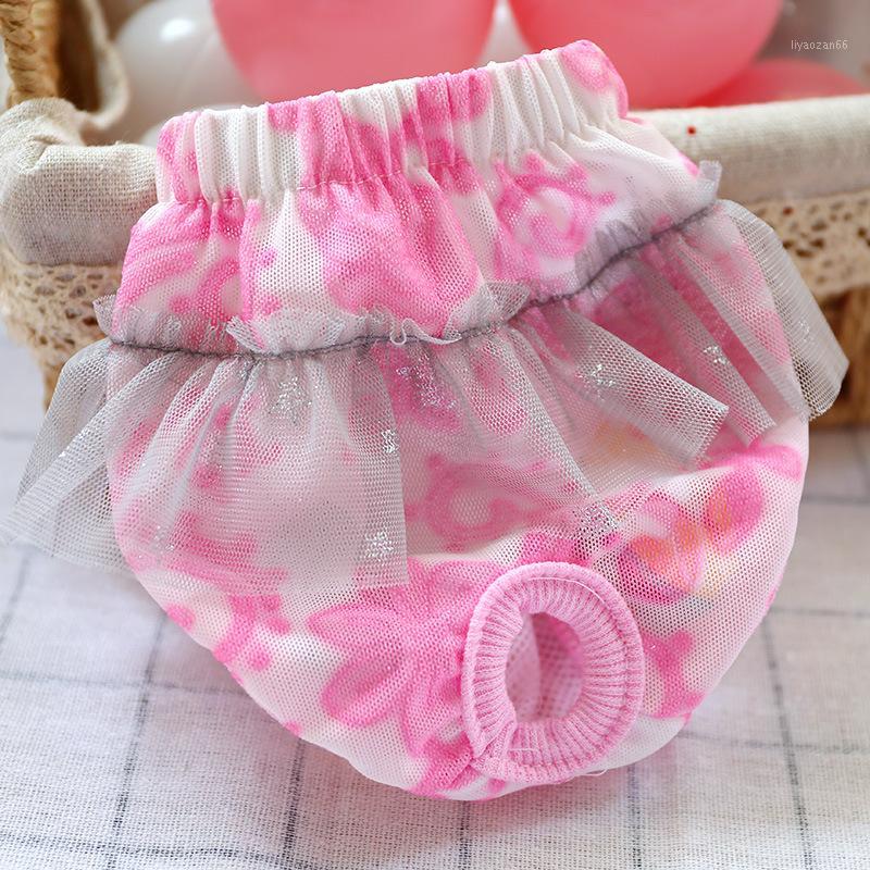 

Mesh Fabric Dog Pant Washable Cute Lace Printing Anti Harassment Pet Brief Girl Dogs Physiological Panties Pets Accessories1, Pink
