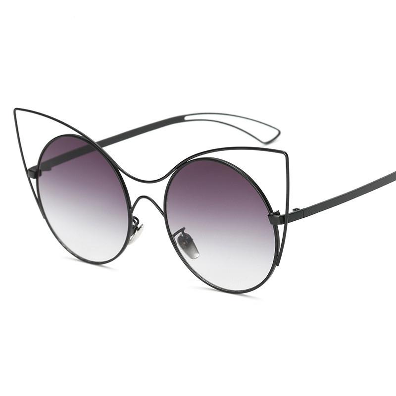 

Sunglasses Women With Cat Eye Design Color Lenses Round Metal Frame Fashion Personality Sun Glasses Birthday Gifts