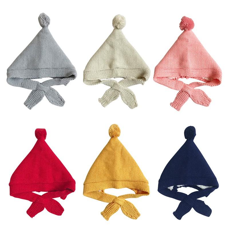 

Winter Warm Cute Elf Design Baby Cap With Ear Protection Wool Knitting Hat Earflap Baby Boys Girls Knitted Hats Beanie Cap