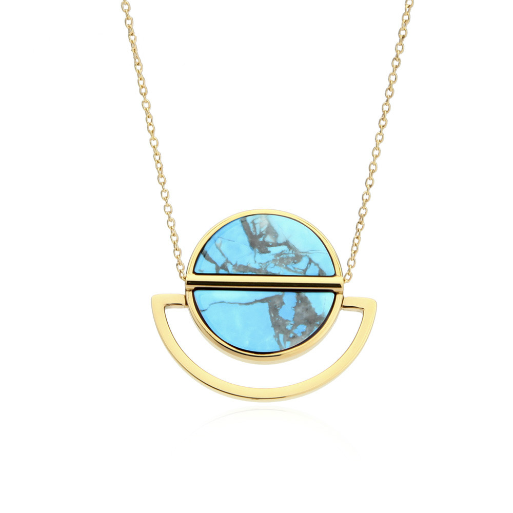 

VAROLE Trendy 18in Natural Stone Turquoise Pendant Necklace Charm Necklaces & Pendants Collares Mujer Choker Kolye Bijoux Femme