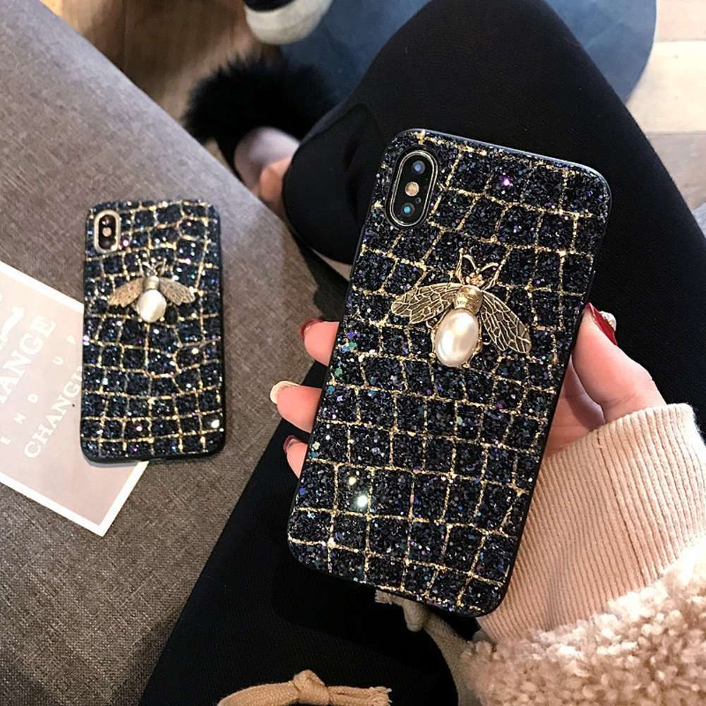 

Flash lens luxury condom iPhone, honeybee cover for iPhone 12 Mini 11 Pro XS Max XR x 8 6 plus seVIP2, Black