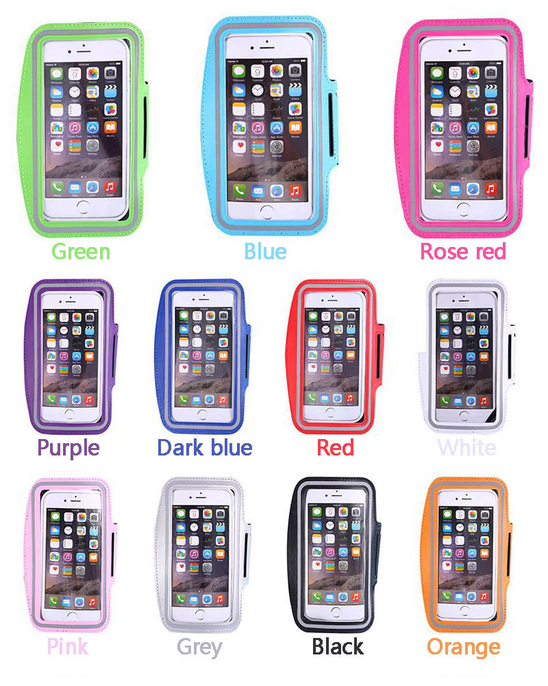 

4.7/5.5/6.3 Inches Waterproof Gym Sports Running Armband Arm Band Pouch Phone Case Cover + Key Holder, Mixed colors