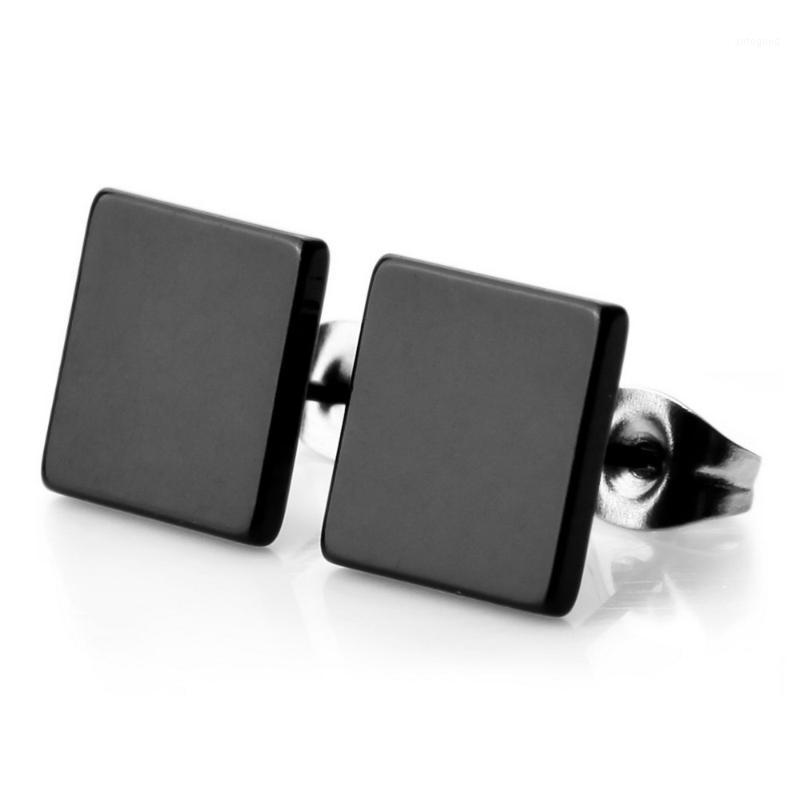 

Stud Women Men's Special Offer Rock Men None Brincos Earings 6~10mm Stainless Steel Studs Earrings Square 1