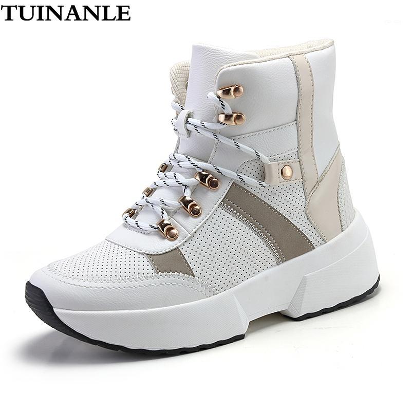 

TUINANLE Ankle Boots for Women 2020 Winter Warm Snow Boots Thick Bottom Platform Booties Round Toe Combat for Women Botas1, Black