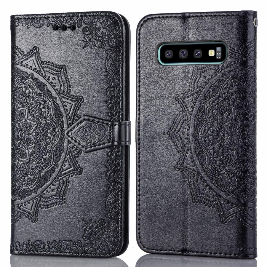 

For Galaxy S10 Halfway Mandala Embossing Pattern Horizontal Flip Leather Case with Holder Card Slots Wallet Lanyard