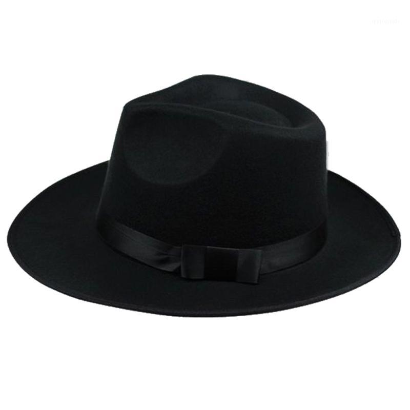 

ASDS-Unisex Men Women Hats Caps Panama Fedora Trilby Straight Wide Brim Hard Felt Black1, Black
