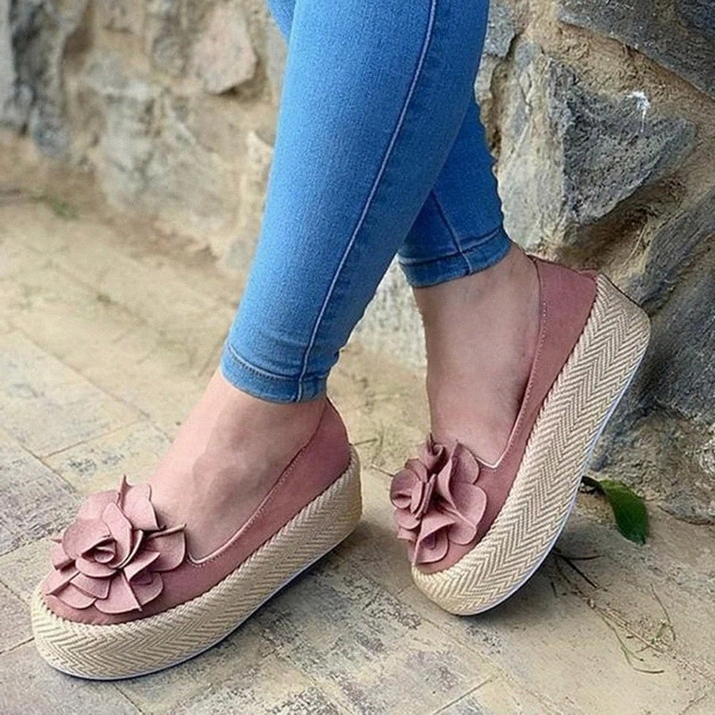 

Fashion 2020 Women Flat Shoes Platform Sneakers Slip on Suede Ladies Loafers Casual Floral Shoes Women Shoes Zapatos De Mujer #9P2C
