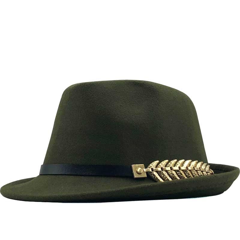 

Simple Wool Women Men Fedora Hat For Winter Autumn Elegant Lady Trilby Felt Homburg Jazz Hat 55-58CM adjustable, Navy