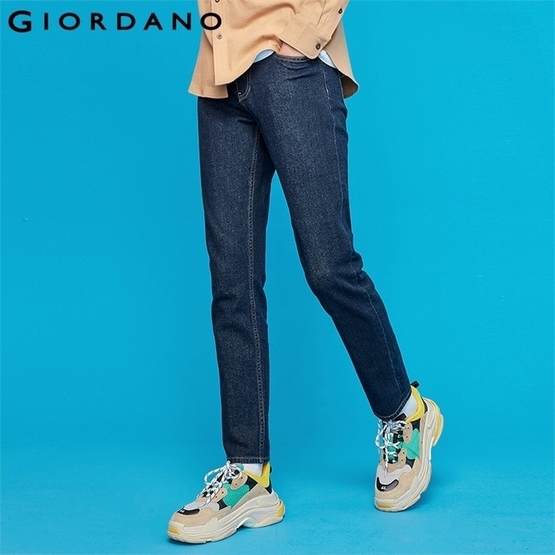 

Giordano Men Denim Jeans Men Mid Rise Zip Fly Five Pocket Denim Men Jeans Cotton Spandex Stretchy Jeans Masculina 01119088 201111, 80blue