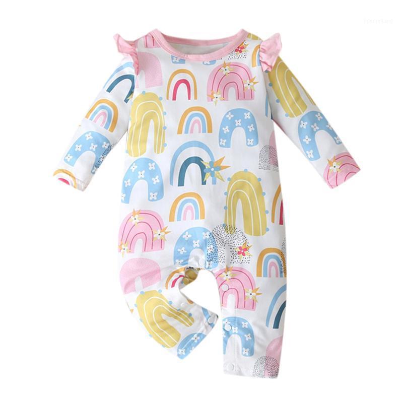 

4# 3m-18m Infant Baby Boys Girls Long Sleeve Rainbow Sleeve Romper Jumpsuit Clothes Infant Clothes Baby Kleidung Mädchen1, Pink