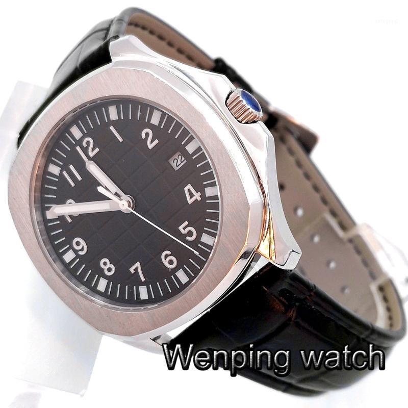 

Wristwatches 40mm Bliger Sterile Black Dial Date Sapphire Glass Luminous Brushed Bezel Automatic Square Mens Mechanical Watch1