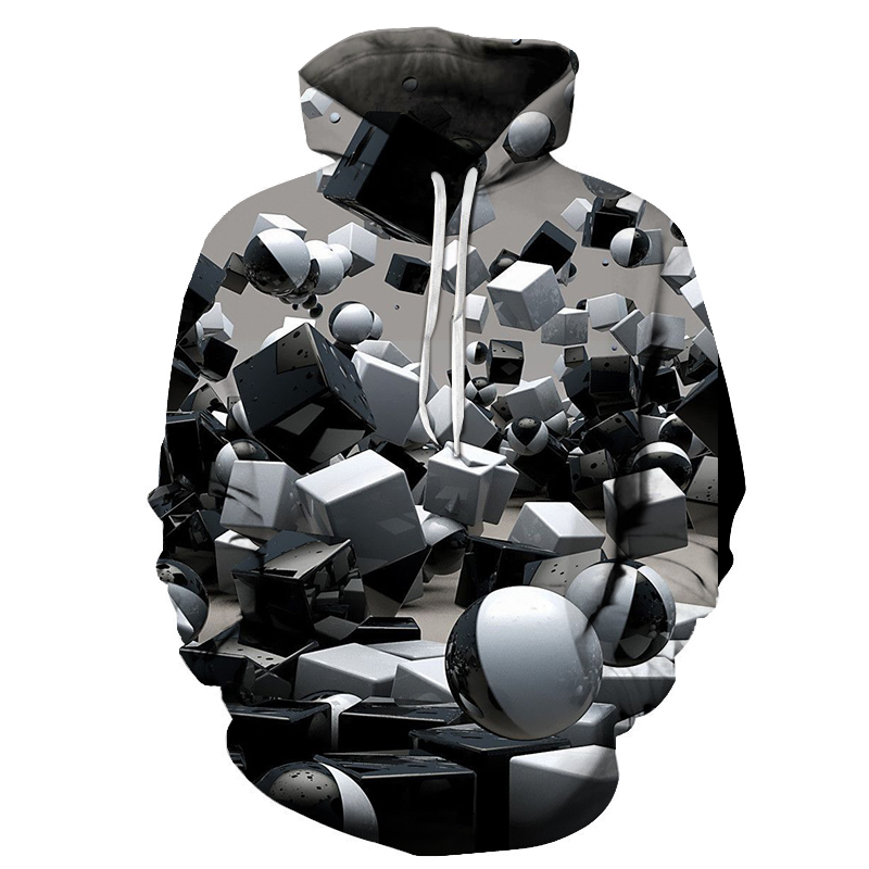 

Autumn and winter men' 3D multi-dimensional pattern printing sports hoodie, men and women casual hoodie, hip-hop, Beige