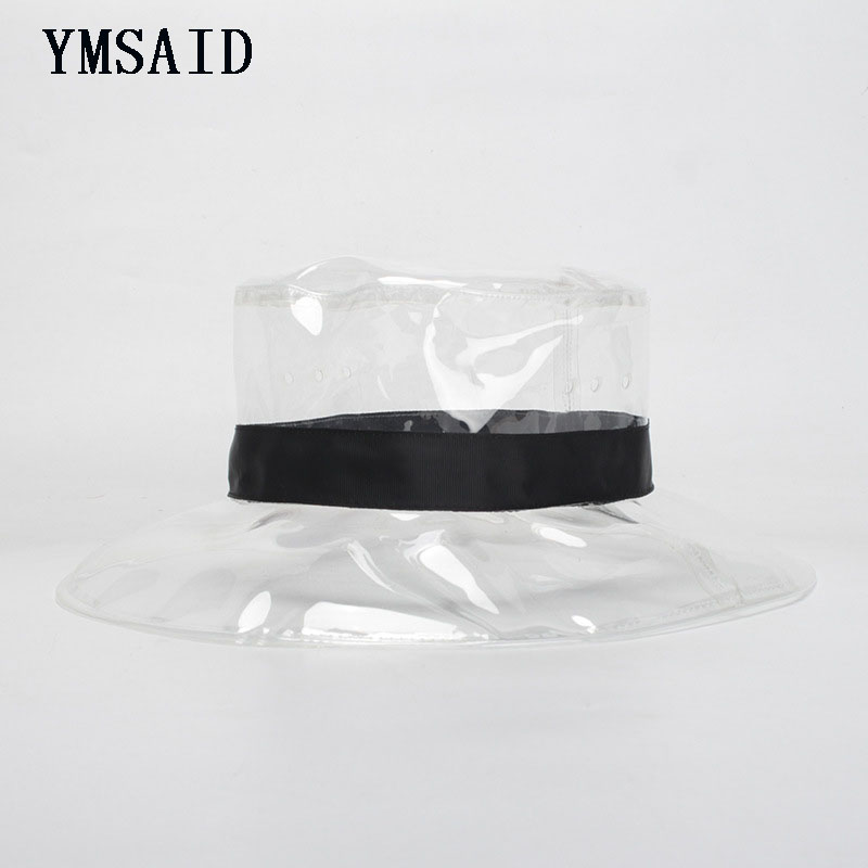 

Ymsaid 2020 New Trend Bucket Hat Caps Women 2020 Summer Beach Hat PVC Transparent Sun Visor Waterproof Rain For Girls Ladies, White