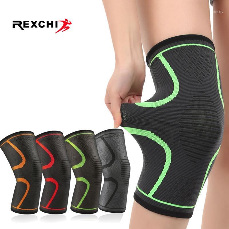 

REXCHI 1 PC Elastic Knee Pads Nylon Sports Fitness Kneepad Protective Gear Patella Brace Support Running Basketball Volleyball1, 1 piece green
