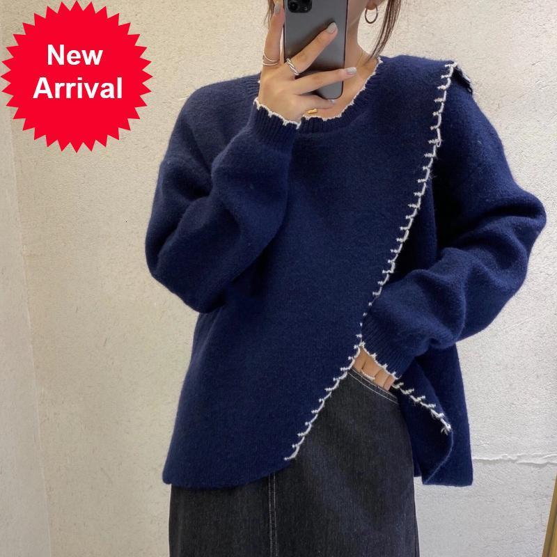 

New Autumn 2021 New Trend Style Western Design Cross Releases Retro Female Sweater CF73, Red.