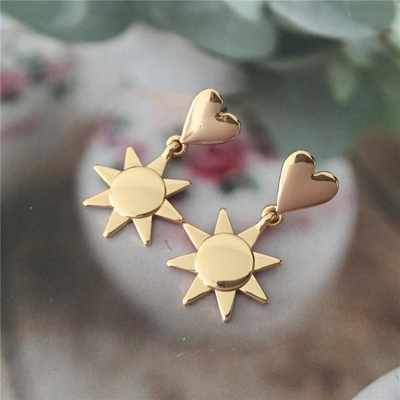 

Korean Heart Sun Moon Statement Drop Earrings 2020 for Women Fashion Vintage Geometric Acrylic Dangle Hanging Earring Jewelry