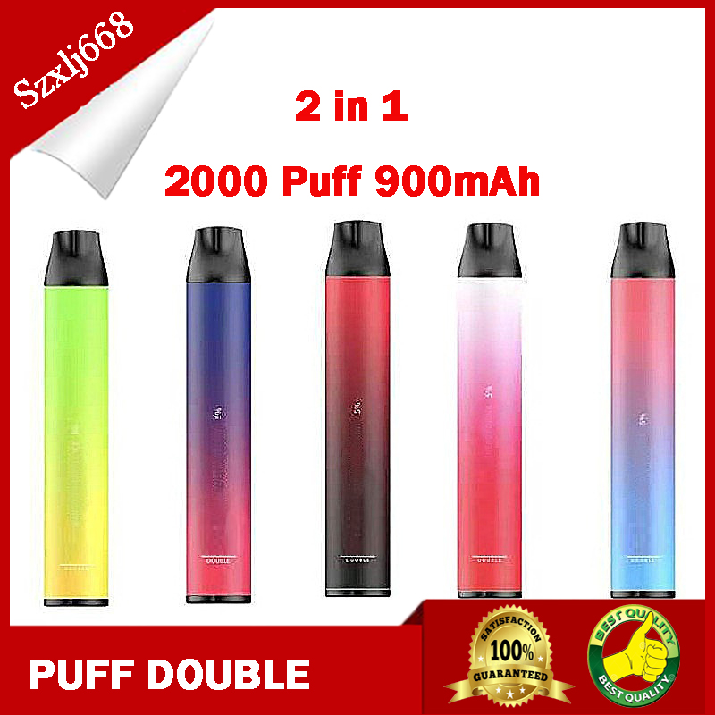 

Newest PUFF Double Puff 2IN1 2000+Puffs Disposable Vape Pen 900mAh Battery 6ml Pods Cartridges e Cigs Limited Edition Vaporizers Disposable