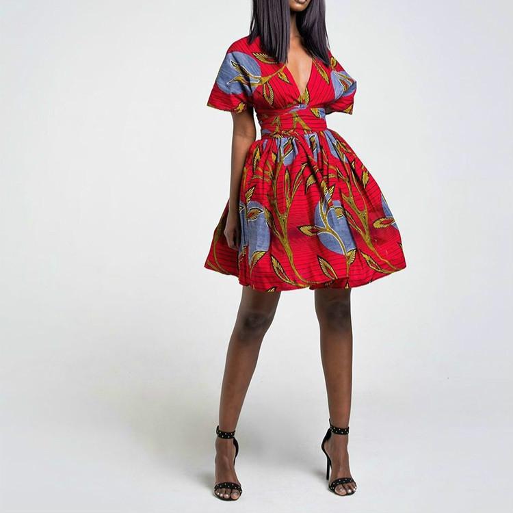 

Fashion Floral Print Summer Party Backless SizeL