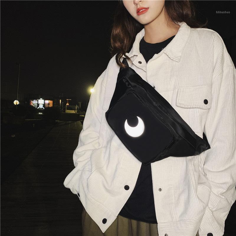 

2020 new Korean shoulder bag women's casual fashion reflective cycling bag simple chest1, Black