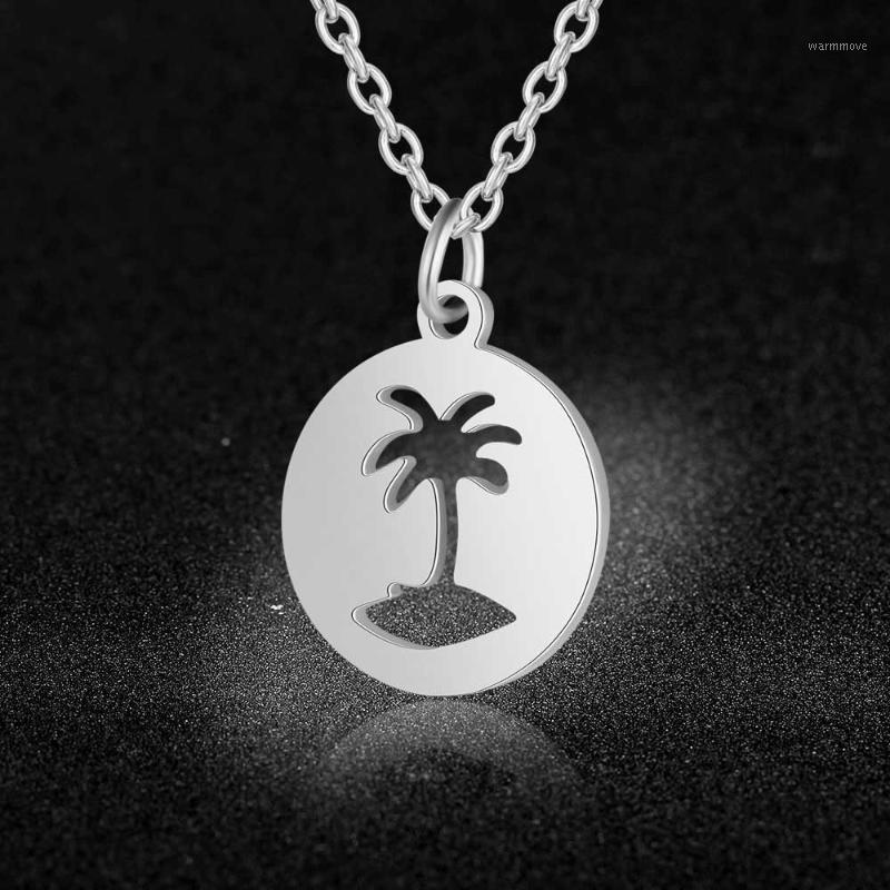 

Quality 100% Stainless Steel Holiday Palm Charm Necklace for Women Fashion Charm Necklaces Special Gift Wholesale1