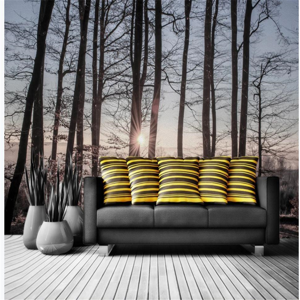 

3d customized wallpaper forest wallpapers nature background wall paper 3d murals wallpaper for living room, Black