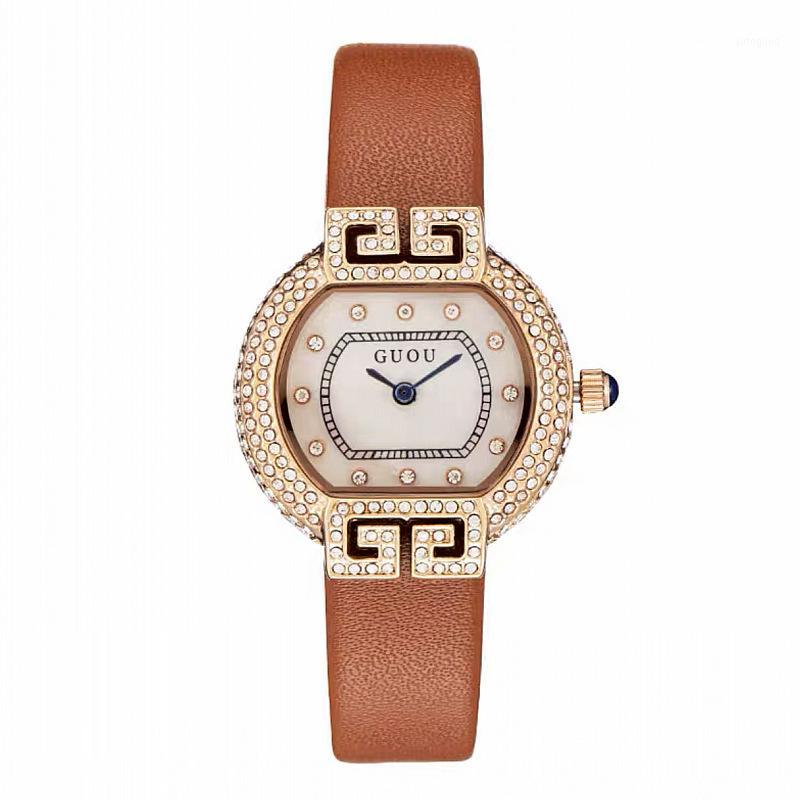 

Wristwatches 2021 Fashion Women Watch With Diamond Gold Ladies Top Casual Women's Bracelet Watches Relogio Feminino1, Red
