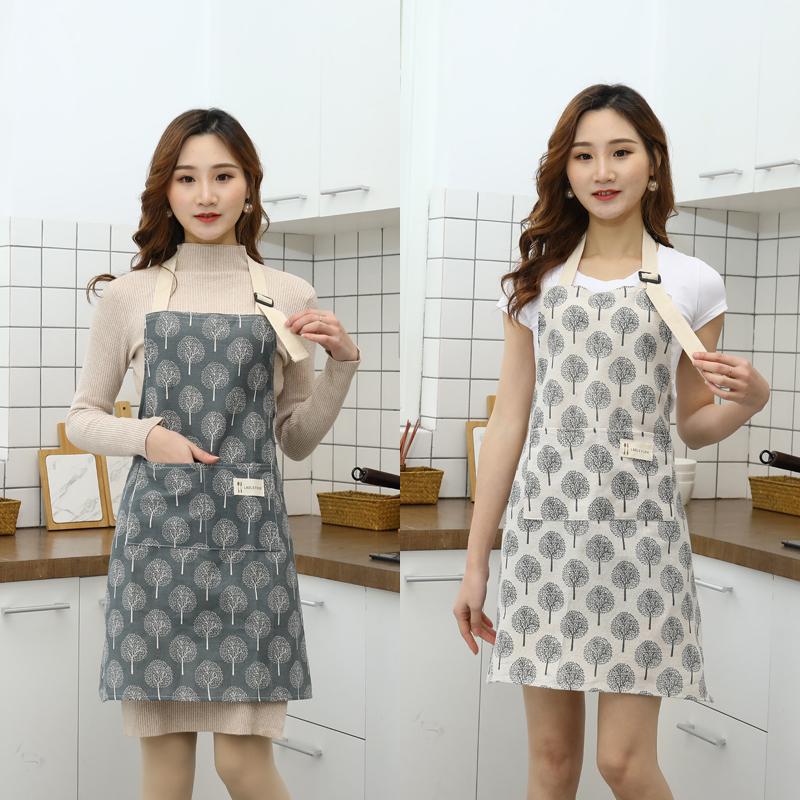 

Adjustable summer breathable apron cotton and linen anti-fouling spring single layer sleeveless