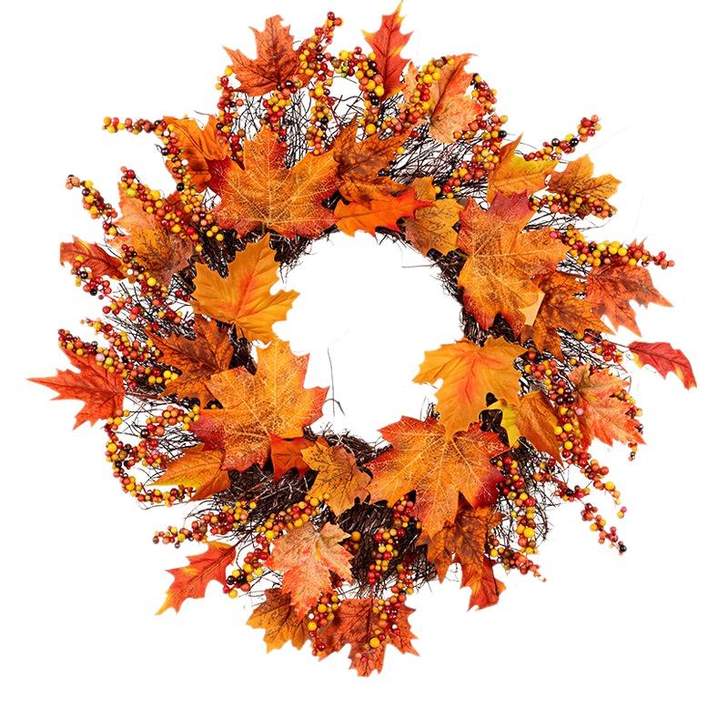 

Pumpkin Berry Wreath Halloween & Christmas Door Home Decor, 45cm