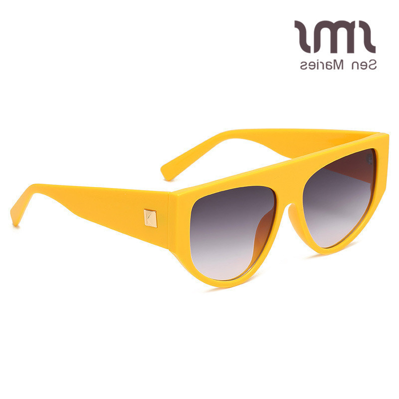 

Women Goggle e Rivet Yellow Men Oversized Sun Glasses Gradient Square Vintage Sunglasses Brand Designer UV400