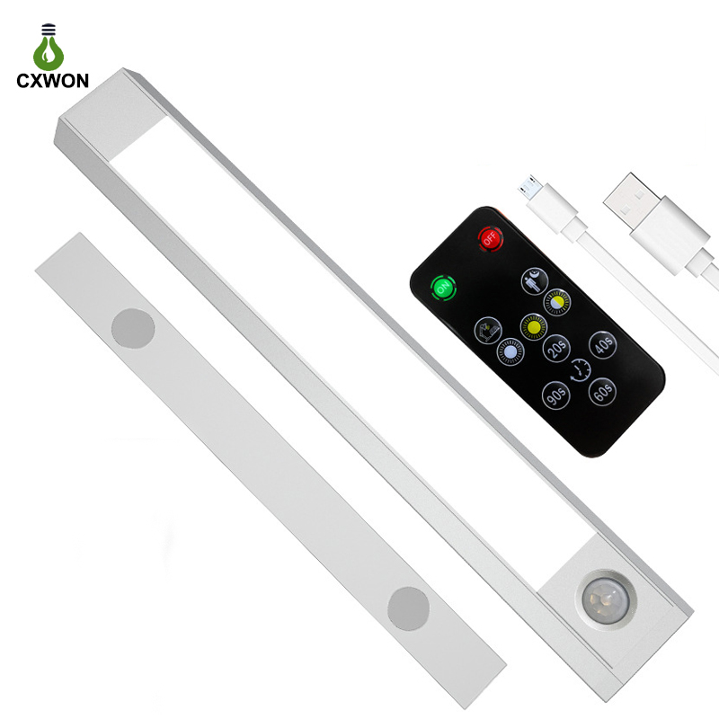 

Under Cabinet LED Lights PIR Motion Sensor 3 Colours Changeable Magnetic cabinet lamp USB Recharge Kitchen Light Night Lamp