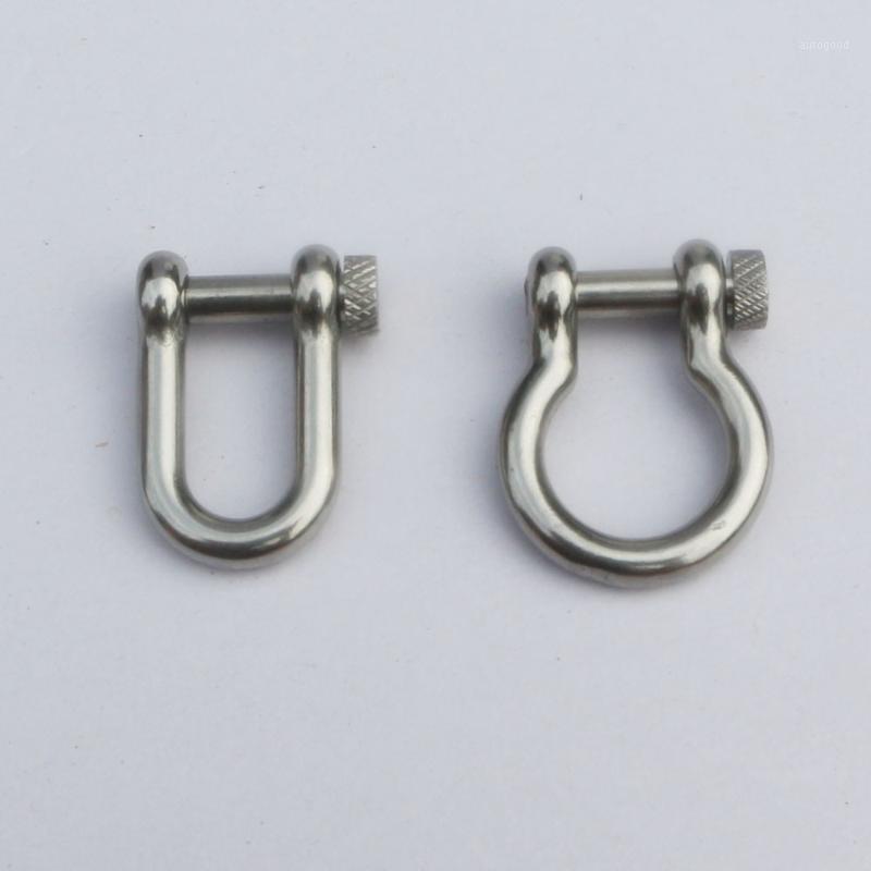 

Charm Bracelets 12PC High Quality Silver/Black Stainless Steel Bow/D Shape Survival BOW Shackles With Knurled Pin Paracord Bracelet Buckle1