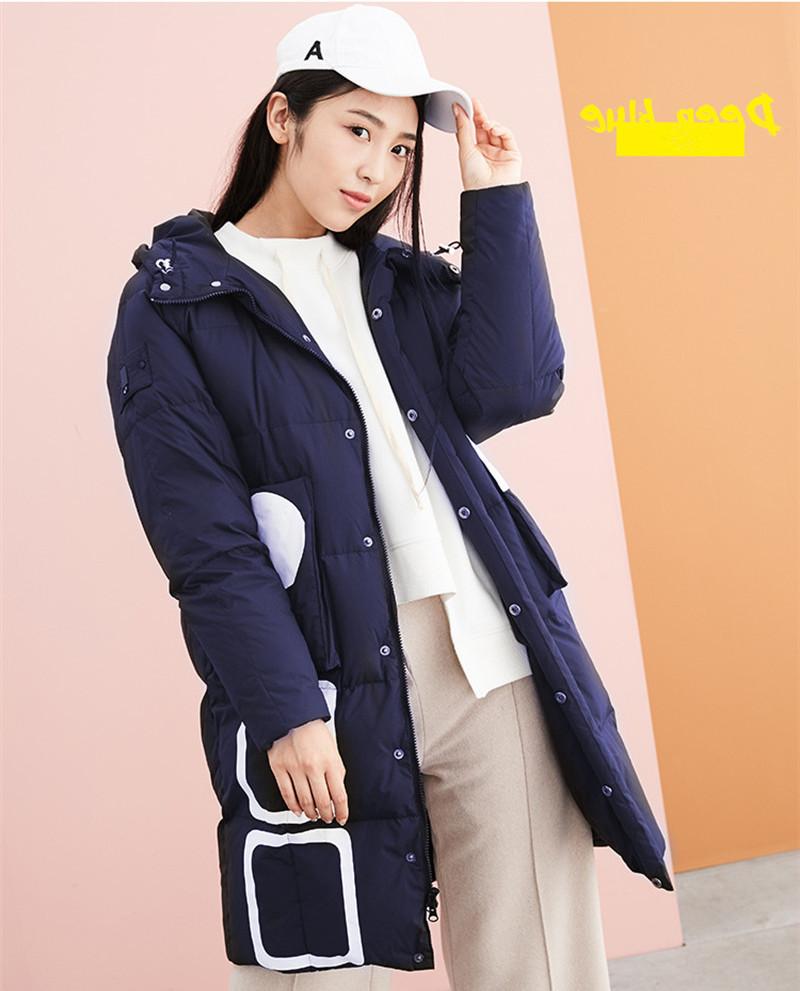 

2020 Women' Down Jackets Hooded White Duck Winter Coat Padded Warm Women Parka Casual Female Jacket Abrigo Mujer WXF400, Black