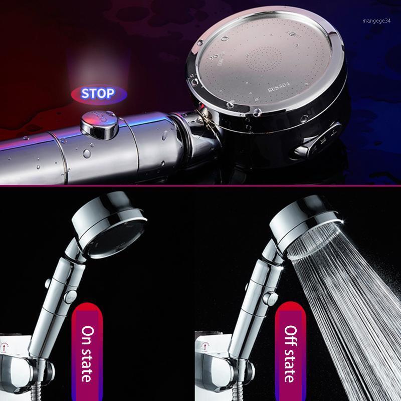 

3-Function Filter High Pressure Shower Head Stop Button Sprayer Water Saving Bathroom Accessory 360 Degree Rotation1
