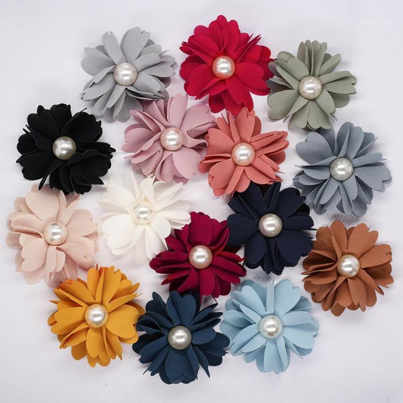 

10pcs/lot Artificial Flowers Handmade DIY Wedding Party Decoration Pearl Satin Cloth Flowers Corsage Material Supplies Clothing1, Black