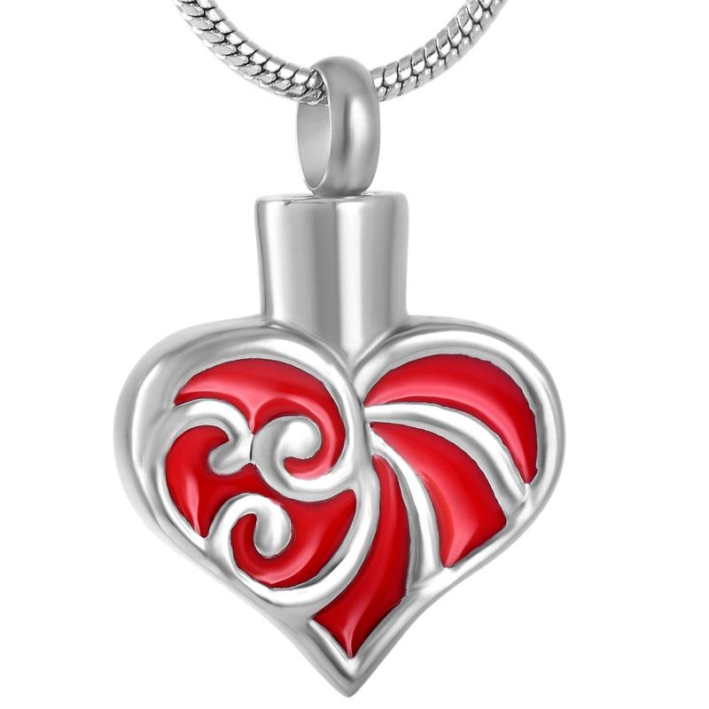

IJD9161 Stainless Steel Multi Color Heart Shape Pendant Necklace Cremation Jewelry Memorial Ashes Keepsakes