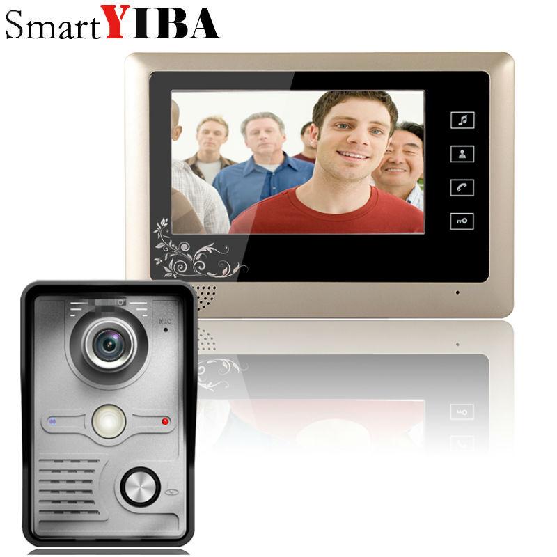 

SmartYIBA 7'' Wired Video Door Phone Visual Video Intercom Speakerphone Intercom System With Waterproof Outdoor IR Camera