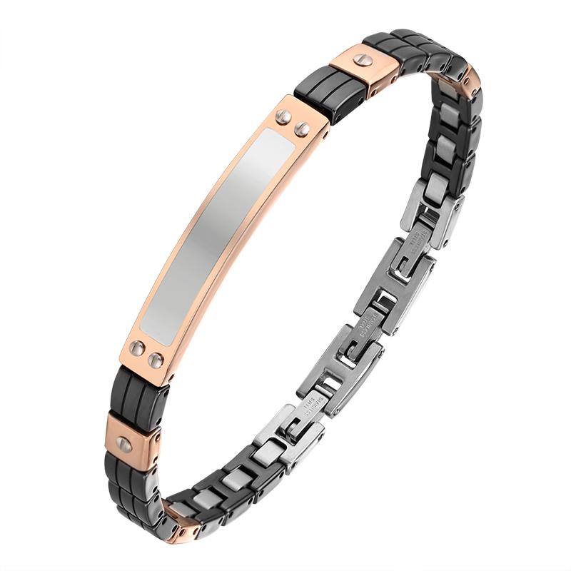 

Moocare rose gold stainless steel and ceramic men's ceramic bracelet