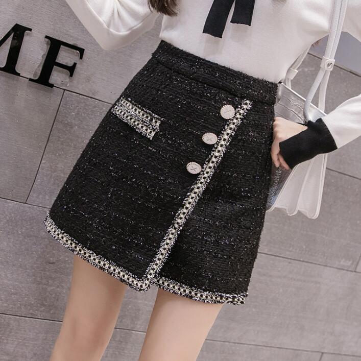 

2021 Women' Spring Autumn Winter Harajuku Vintage Chess Retro Skirt Short A-line Miniskirts for Female Korea Style 8vcn, Black.