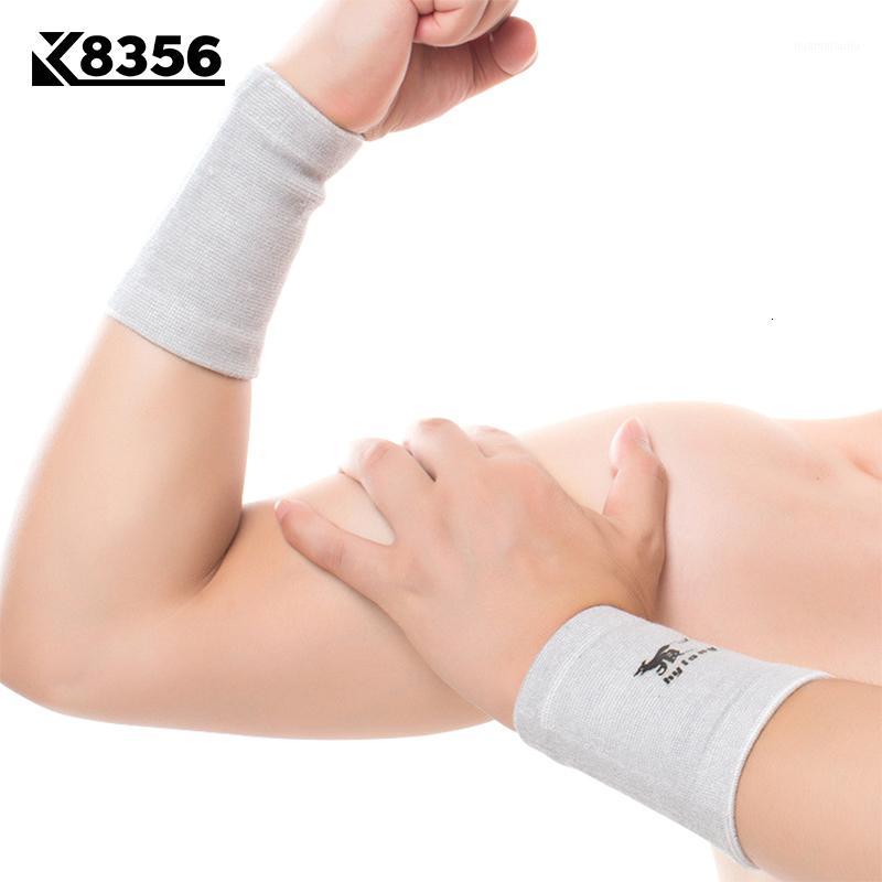 

K8356 1Pair Bamboo Charcoal Wrist Support Sweat-absorbent Breathable Wrist Wraps Volleyball Tennis Sports Safety Wristband Gray1, As pic
