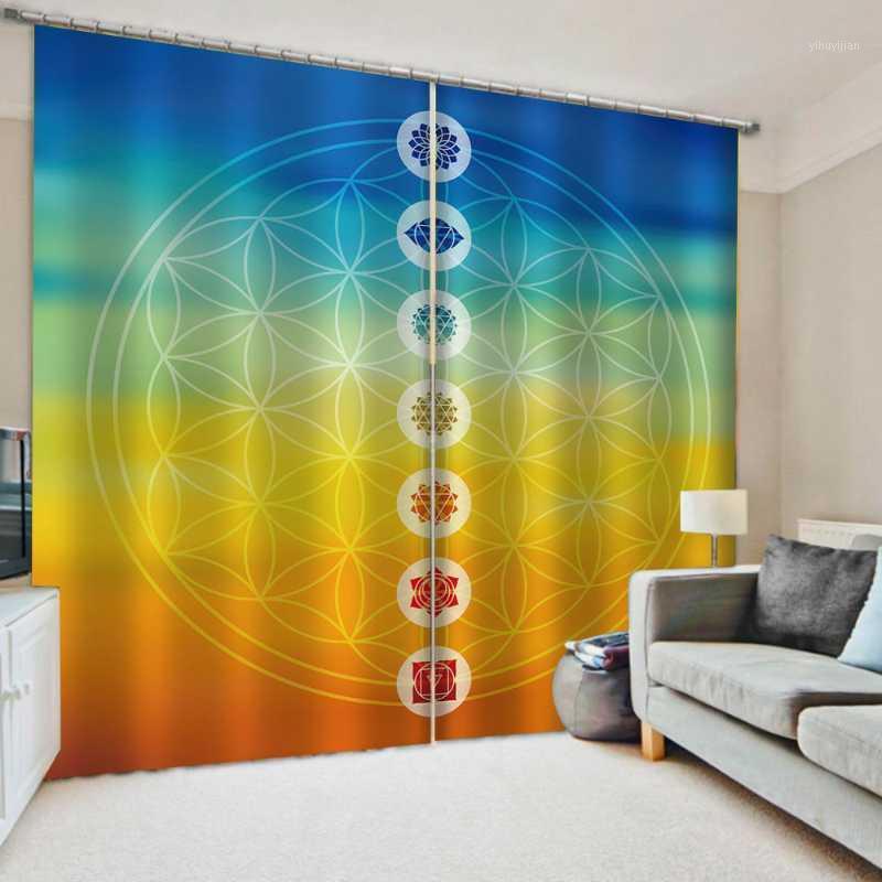 

Custom Size 3D Curtains Pattern Digital Printing Curtains For Living Room Bedroom Window Silk Drapes1, As the photo