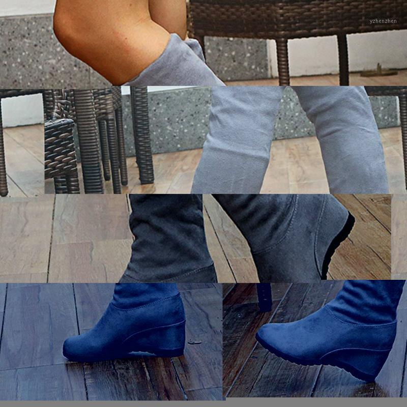 

Boots Women High Fashion Solid Warm Over The Knee Long Wedges Shoes Winter Luxury Casual Footwear Buty Damskie1, Brown