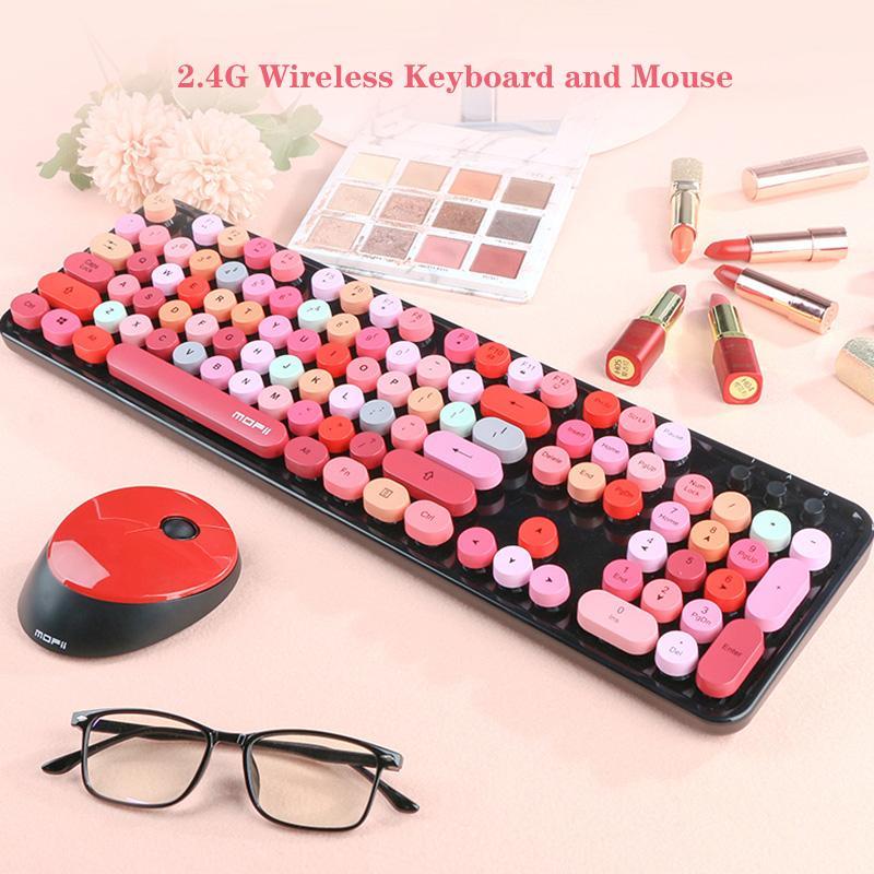 

New Arrival 2.4G Wireless Keyboard and Mouse Mixed Color Full-size Keyboard Mouse Combo Set For Notebook Desktop PC1