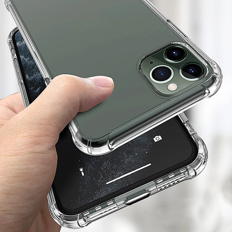 

Clear Hybrid Hard PC 1.5mm Acrylic Case For iPhone 12Mini Pro Max Bumper Shockproof Cover Shell for iPhone 11 ProMax Phone Case, Transparent