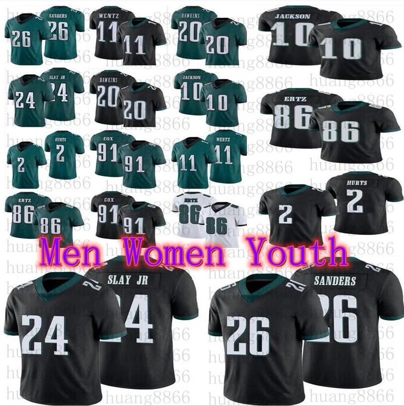 

Men women youth 2 Jalen Hurts 11 Carson Wentz 86 Zach Ertz Dawkins 10 DeSean Jackson Cox Jeffery 24 Darius Slay JR Football jeres, As