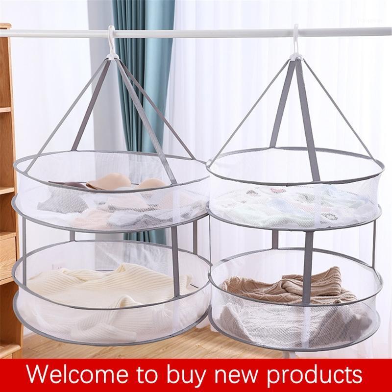 

Folding household clothes drying net drying sweater anti-deformation hanger hanger clothes basket dryer double-layer storage bag1, Small single layer