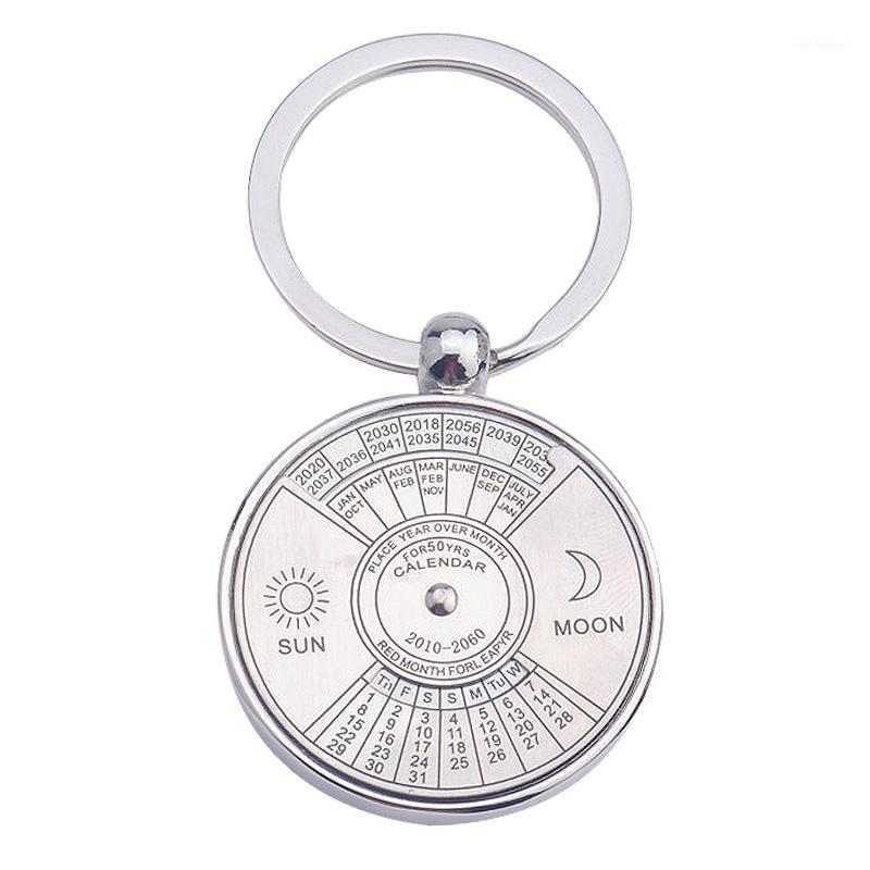 

Mini Special Perpetual Calendar Keychain Ring 50 Years Unique Metal Keyring FS991