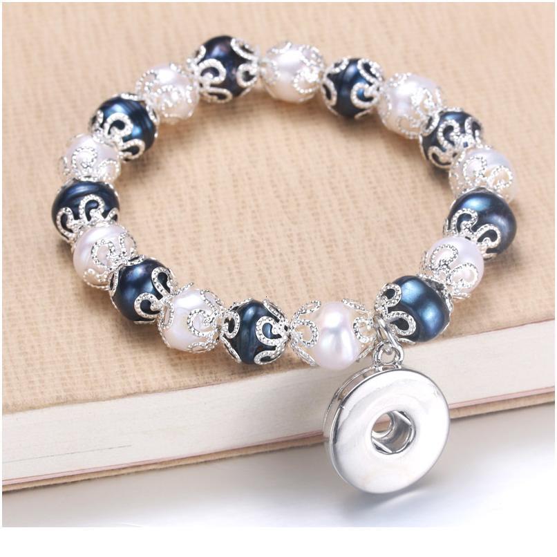 

New Pearl Snap Bracelet&bangles 18mm Snap Button Elasticity Bracelet Snap Jewelry Diy Beaded Bracelet For Women jllHBU