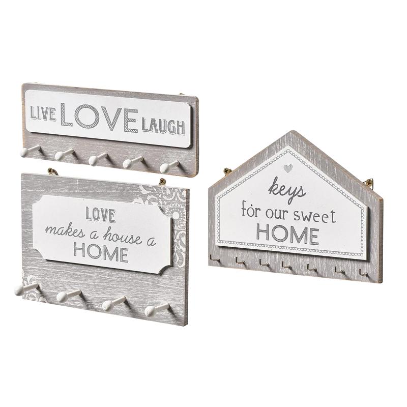 

Home Decorative Wooden Hanging Plaque Sign with Hooks Wall Mounted Wood Sign with Coat Hat Key Holder for Kitchen Room