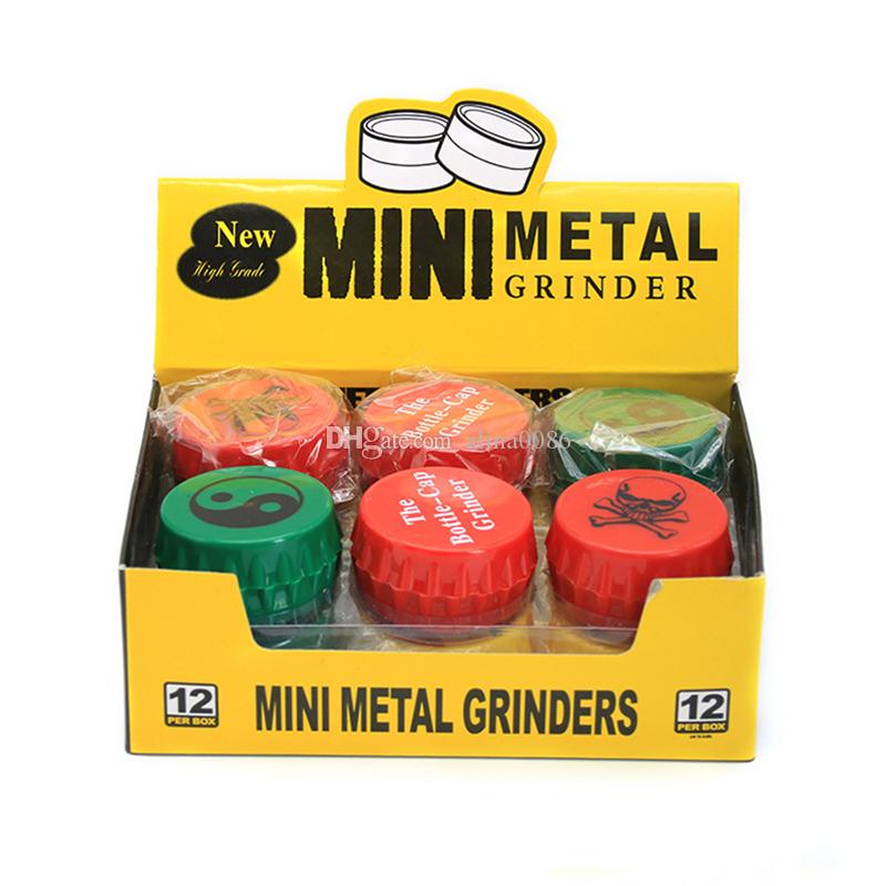 

Two layers Portable beer cap herb grinder mini sharp tooth smoking diameter of 48MM Creative