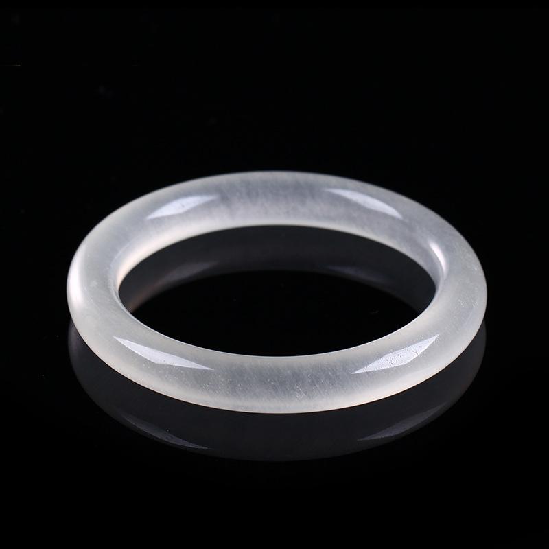 

Natural White Afghan Stone Bracelet Round Bar Bracelet Bangles Gift for Women's Jades Jewelry
